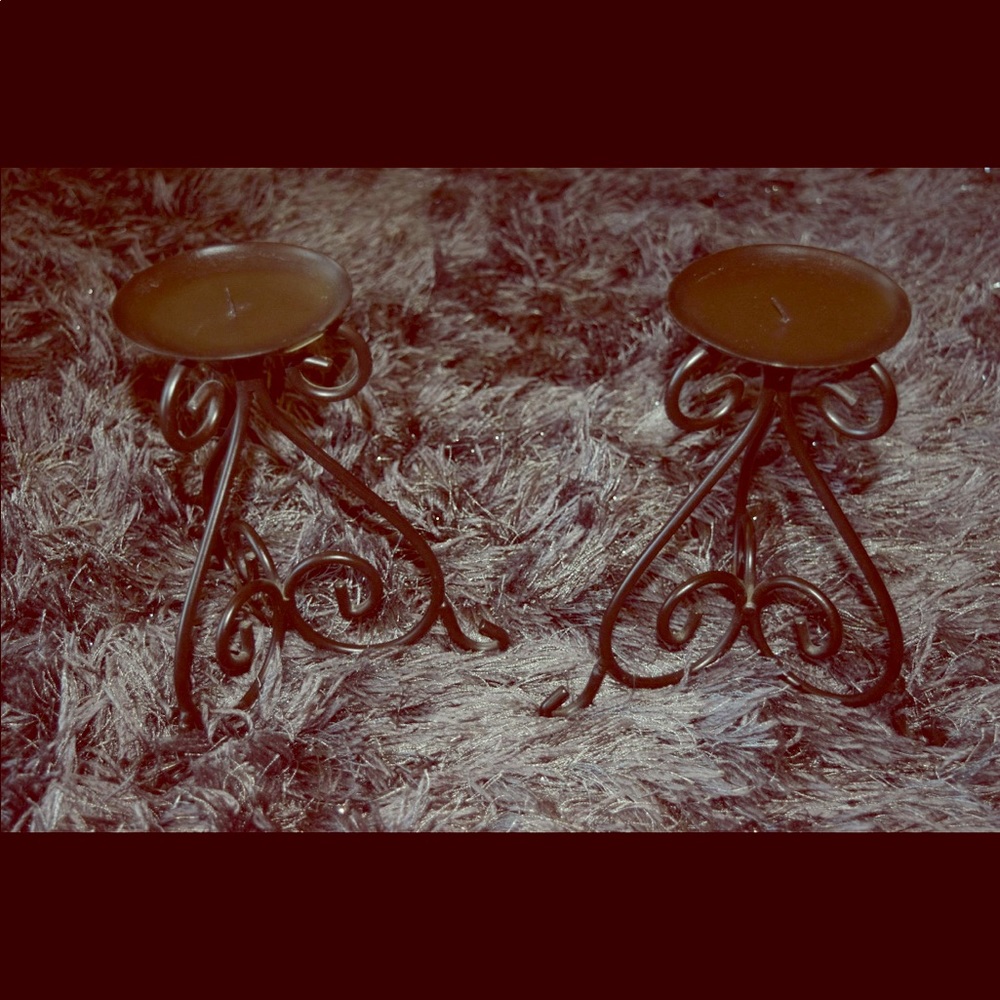 Two candle holders.